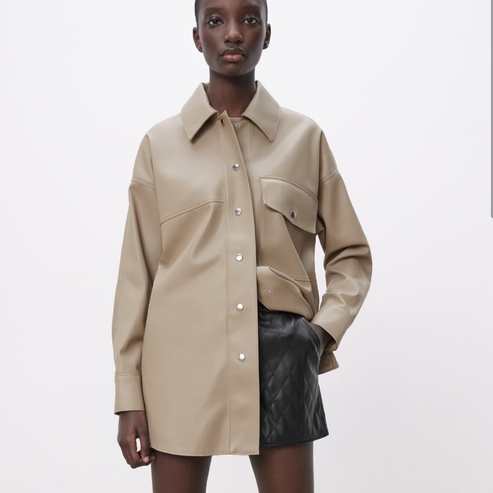 Zara Faux Leather Shirt